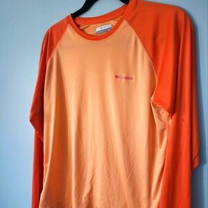 Columbia Two-Tone Orange Long Sleeve Shirt